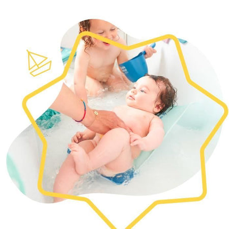 Amaca da bagno ergonomica Badabulle, Antidepair, Tessuto traspirante, 0-6 mesi