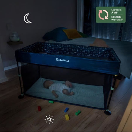 Lettino da viaggio Badabulle Easy Clip - Facile da piegare e aprire - Letto leggero e compatto con borsa per il trasporto inclusa - Materasso incluso