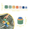 Badabulle Set di 7 tazze impilabili numerate - Giocattoli da bagno in morbido silicone