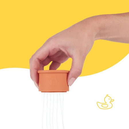 Badabulle Set di 7 tazze impilabili numerate - Giocattoli da bagno in morbido silicone