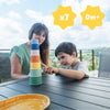 Badabulle Set di 7 tazze impilabili numerate - Giocattoli da bagno in morbido silicone