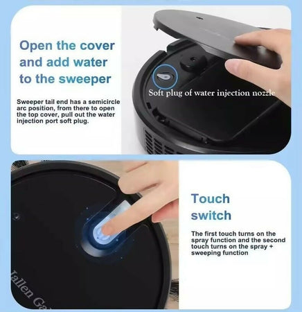 robot aspirapolvere lava pavimenti per pulizia 5 in 1 lucida disinfetta luce uv