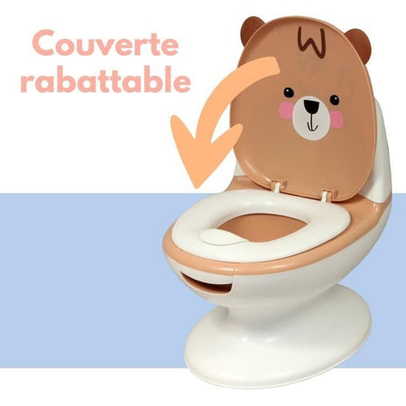 Vasino educativo BAMBISOL - Coperchio e sedile pieghevole - Leva di scarico
