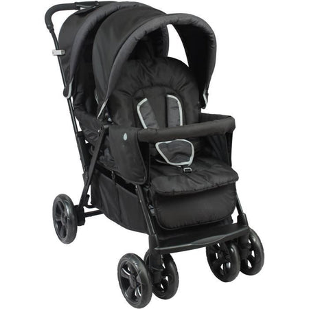 Passeggino doppio BAMBISOL - Completamente attrezzato - Parapioggia incluso - Facile da piegare