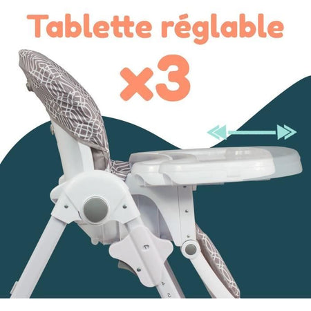 Seggiolone multiposizione - BAMBISOL - Reclinabile - Fino a 3 anni - Beige / Bianco