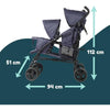 Passeggino doppio bastone BAMBISOL - 6-36 mesi per il sedile anteriore (max 15 kg) e 0-36 mesi (max 15 kg) per il sedile posteriore