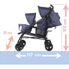 Passeggino doppio bastone BAMBISOL - 6-36 mesi per il sedile anteriore (max 15 kg) e 0-36 mesi (max 15 kg) per il sedile posteriore