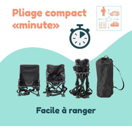 BAMBISOL - Rialzo portatile trasformabile in seggiolone - Tablet rimovibile, pieghevole veloce e compatto, borsa per il trasporto