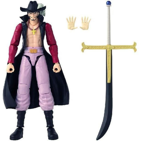 Figura articolata Anime Heroes - BANDAI - One Piece - Dracule Mihawk Hawkeye - 17 cm