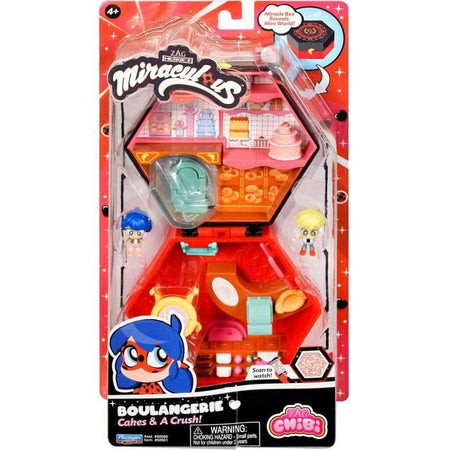 BANDAI - Miraculous Ladybug - Chibi Boulangerie Mini Universe - Mini figure di Marinette e Adrien incluse - P50551