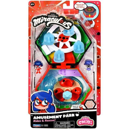 BANDAI - Miraculous Ladybug - Parco divertimenti Chibi Mini Universe - Mini figure di Marinette e Climatika incluse - P50553