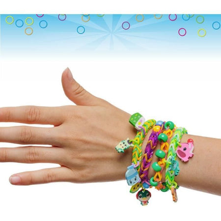 Bandai - Rainbow Loom Mega Combo Set - Creazione di braccialetti - Telaio con 5600 elastici - Ciondoli e perline - CD00101