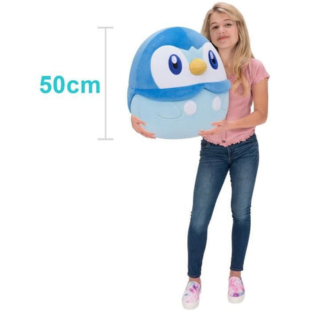 Peluche - BANDAI - Pokémon - Squishmallows 50 cm - Piplup - Peluche grande ultramorbido - JWS00049
