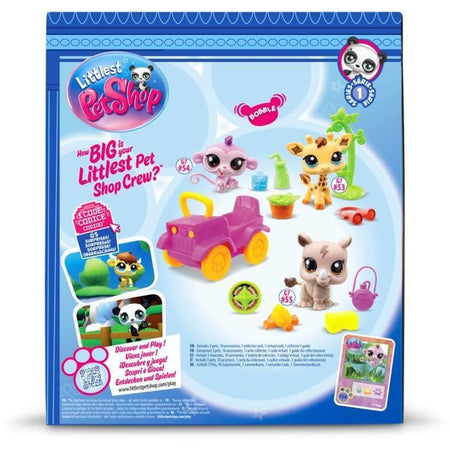 BANDAI - Littlest Pet Shop - Pacchetto Safari - 3 animali e accessori - BF00524