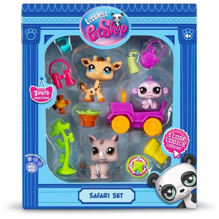 BANDAI - Littlest Pet Shop - Pacchetto Safari - 3 animali e accessori - BF00524