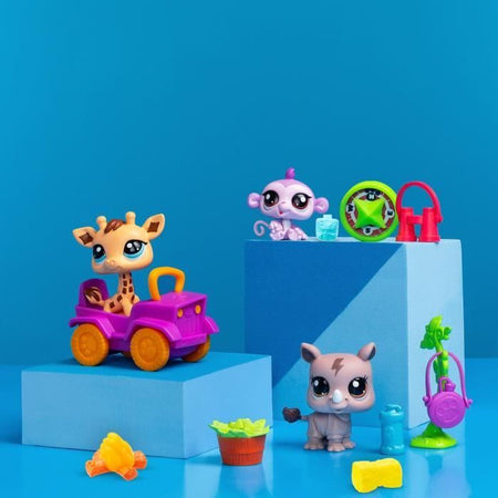 BANDAI - Littlest Pet Shop - Pacchetto Safari - 3 animali e accessori - BF00524