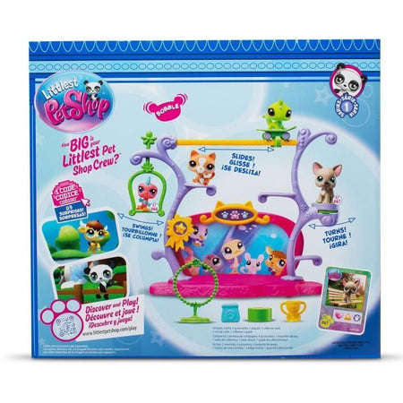 BANDAI - Littlest Pet Shop - Pets Got Talent Playset - Playset con 2 animali, decorazioni e accessori - BF00558