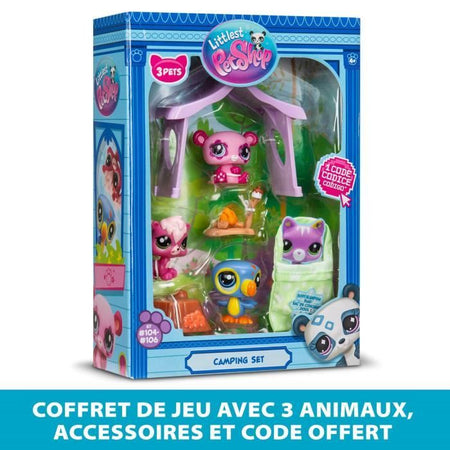 Pacchetto tematico 3 animali domestici - BANDAI - Littlest Pet Shop Camping - Animali e accessori