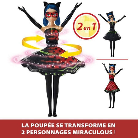 Bambola Trasformazione Coccinella - BANDAI - Miraculous 26 cm - Cambio vestito