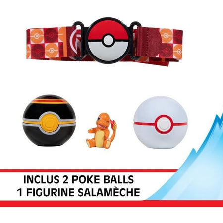 Cintura - BANDAI - Pokémon Clip 'N' Go - 1 cintura, 2 Poké Ball e 1 statuetta Salameche 5 cm