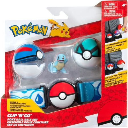Cintura - BANDAI - Pokémon Clip 'N' Go - 1 cintura, 2 Poké Ball e 1 statuetta Squirtle 5 cm