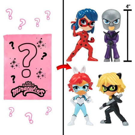Bambole Chibi Color Change Surprise 10 cm - Miraculous Ladybug - BANDAI - Personaggio casuale