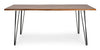 Tavolo Barrow rettangolare, con Gambe in acciaio, piano in legno di acacia da 180 x 90 cm