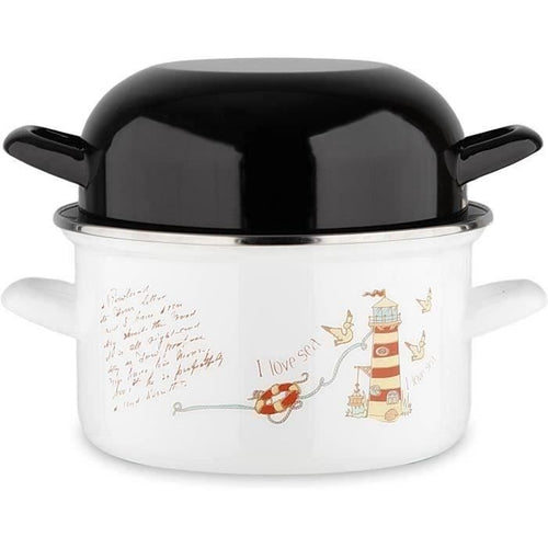 Stampo BAUMALU 20 cm - Decoro faro - Coperchio nero - Bianco