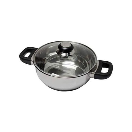 BAUMALU 331974 Casseruola in acciaio inossidabile 24 cm con coperchio in vetro zaffiro bachelite