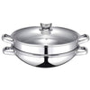 Wok 2 in 1 - BAUMALU - Tutte le fonti di calore compresa l'induzione - Coperchio in vetro - 32 cm