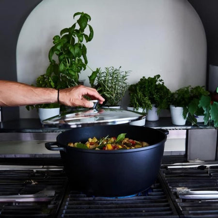 Pentola a cottura lenta alta - BAUMALU - 384942 - Interno in ceramica - Con coperchio - 36 cm