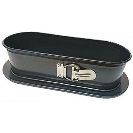 Stampo ovale a cerniera - BAUMALU - 31x12x8 cm - Acciaio rivestito in acciaio al carbonio 0,8 mm - Antiaderente antracite