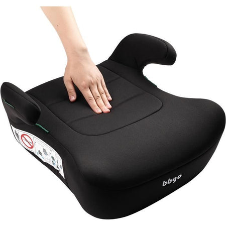 Seggiolino auto rialzato - BBGO - Kissyrider - 6-12 anni - I-SIZE 125-150 cm - Con cintura - Nero - Rivestimento sfoderabile e lavabile