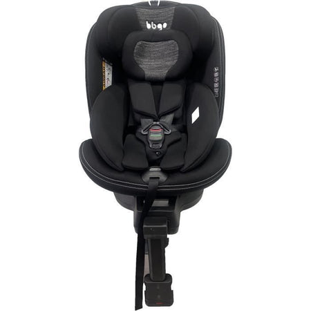 Seggiolino auto girevole - BBGO - Blissrider - Dalla nascita ai 12 anni - I-SIZE 40-150 cm - ISOFIX - Nero e grigio - Similpelle