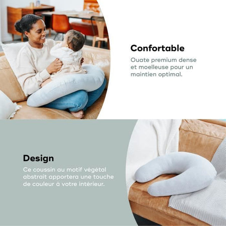 BABYMOOV B.LOVE Cuscino premaman e allattamento, certificato oeko-Tex e biologico, grigio minerale