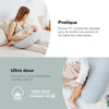 BABYMOOV B.LOVE Cuscino premaman e allattamento, certificato oeko-Tex e biologico, grigio minerale