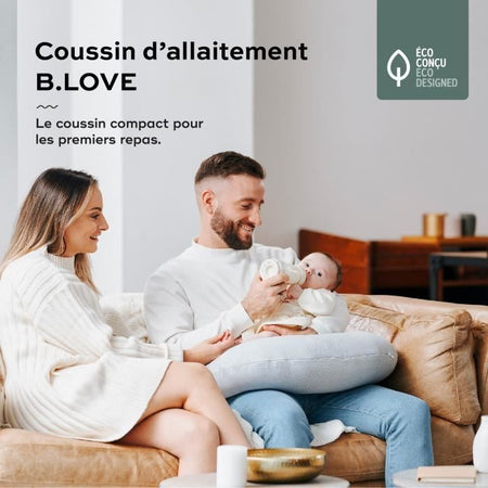 BABYMOOV B.LOVE Cuscino premaman e allattamento, certificato oeko-Tex e biologico, grigio minerale