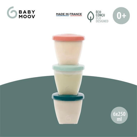 BabyMoov Conservation Pots Biosourcés - Lotto di 6x250ml