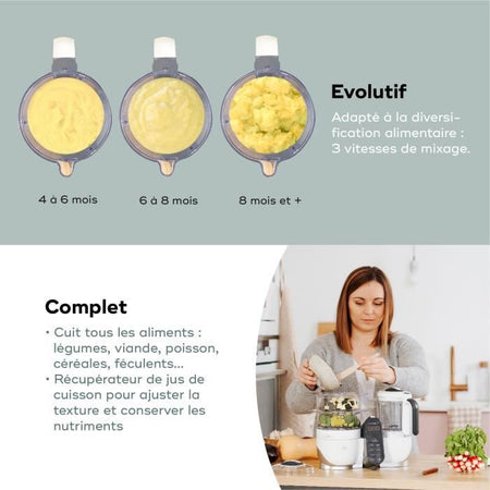 Babymoov Pack Nutribaby ( +) White & 3 Babybols 180ml + 2 Spooner - Ideale per la diversificazione