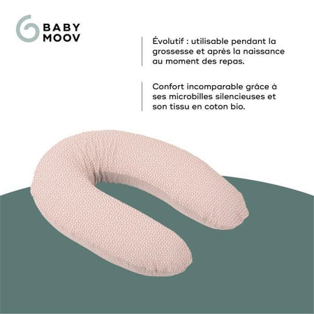 BABYMOOV Doomoo Buddy cuscino maternità, comfort unico dalla gravidanza all'allattamento, rosa nuvola