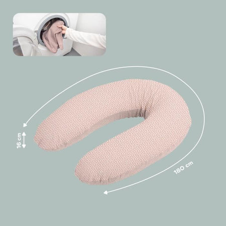 BABYMOOV Doomoo Buddy cuscino maternità, comfort unico dalla gravidanza all'allattamento, rosa nuvola