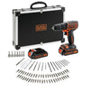 BLACK & DECKER BDCDC18BAFC - Trapano avvitatore - Batteria Li Ion 2x18 V + 80 accessori - Arancione