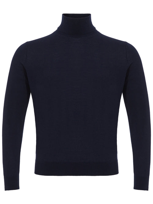 Colombo Dolcevita Blu Navy Cashmere e Seta da uomo