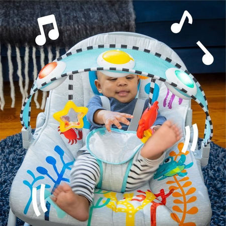 Sedia a sdraio altalena - BABY EINSTEIN - Ocean Explorers Kick to It Opus Musical Infant to Infant Rocker - Bambini da 0 a 30 mesi