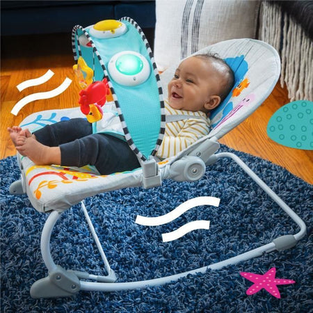 Sedia a sdraio altalena - BABY EINSTEIN - Ocean Explorers Kick to It Opus Musical Infant to Infant Rocker - Bambini da 0 a 30 mesi