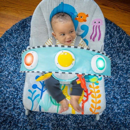 Sedia a sdraio altalena - BABY EINSTEIN - Ocean Explorers Kick to It Opus Musical Infant to Infant Rocker - Bambini da 0 a 30 mesi