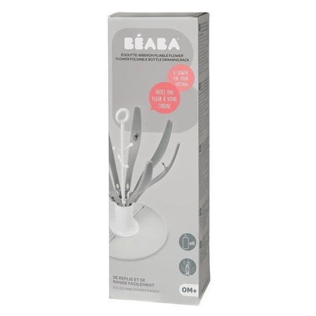 BEABA Biberon pieghevole a goccia Fiore grigio