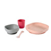 BEABA Servizio da tavola in silicone 4 pezzi - rosa