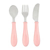 BEABA Set di 3 vecchie posate in acciaio rosa