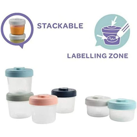 BEABA Set 1a età 6 porzioni clip - (2x90ml + 4x150ml)